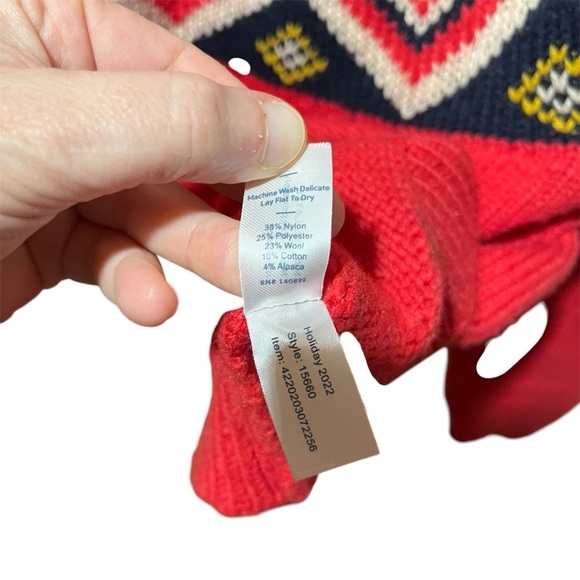 Marine Layer Archive Alpine Red Fair Isle Patterned Women's Sweater - Picture 8 of 13